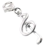 Welded Bliss Sterling 925 Silver Charm. Treble Clef Musical Note, Clip Fit WBC1188