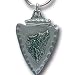 Pewter Key Ring - Wolf On Arrowhead - Pewter Key Ring - Wolf On Arrowhead