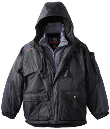 Weatherproof Boys Bubble Jacket Has Attached Hood And Built-In Visor