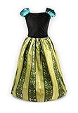 ReliBeauty Girls Princess Anna Fancy Dress Costume (6X, Gold)