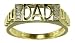 9ct Yellow Gold Gents Dad with Diamond Set Edge Rectangular Ring