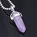 Ayliss® Quartz Crystal Healing Point Chakra Cut Gemstone Pendant for Necklace (Amethyst)