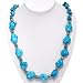 Handmade Turquoise Necklace With Silver Floral Beads