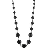 Black Beauties Channel Set Graduated Necklace