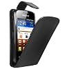 Borsa Custodia per il cellulare pieghevole per Samsung GT-S6102 / S6102 (S6102B) Galaxy Y Duos - Flip Case Cover in nero 2x display