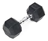 j/fit 25lb Rubber Hex Dumbbell (Single)