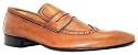 Azor Mens Pellame Vileto Tan Slip On Leather Penny Loafer Brogues
