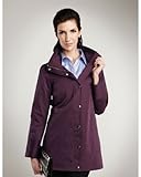 IMAGE OF Tri-Mountain Women's Easy Care Windproof Short Trench Coat, EGGPLANT, X-Large