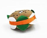 Small Dog Toy Squeaky, PETBABA Plush Matz Squeak Dog Toy Hamburger Brown