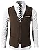 H2H Mens Formal Slim Fit Premium Business Dress Suit 4 Button Vests With Pocket