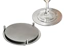 CHG 3369-00 Gläseruntersetzer-Set aus gebürstetem Edelstahl mit Antirutschschutz / 5 Stück ø 9.2 cm / 1 Halter ø 10.4 cm