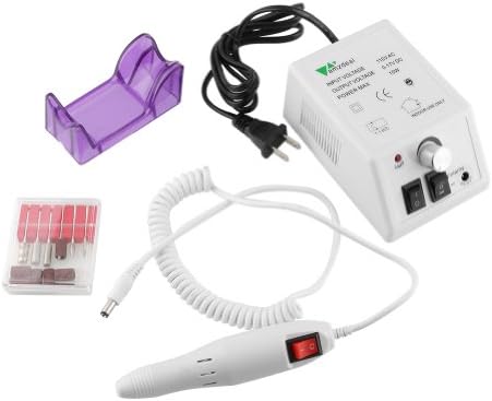 Amzdeal Manicure Pedicure Nail Drill Electric File for Acrylics Gels or Natural Nails (White)
