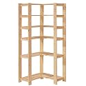 Swedish Wood Shelving Corner Unit