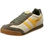 Gola Men's Dual Harrier Leather Casual Sneaker,Khaki/Beige/Sun,8 UK/9 M US