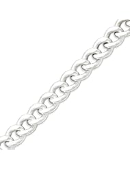 Sterling Silver Hollow Beveled Curb Bracelet - 8.5 Inch
