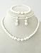 Hochzeit Braut SET COLLIER + ARMBAND Perlen Weiß & Kristall
