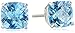 Amazon Collection Sterling Silver Cushion Checkerboard Cut Gemstone Studs (6mm)