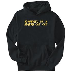 Buy Hoodie Mens Black OWNED BY a Aegean Cat Cats by TopExpressions