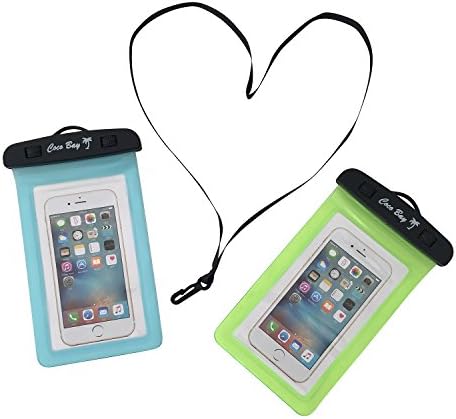 Coco Bay Supply Waterproof Universal Underwater Phone Case for iPhone 6 7 plus Samsung Galaxy S7 Note 7 Dry Bag Pouch for Kayaking Swimming Boating (Blue Green)