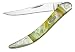 Case Cutlery 910096AB/E Abalone Corelon Engraved Toothpick Pocket Knife with Stainless Steel Blade, Green, Gray, White and Gold Mixed Corelon