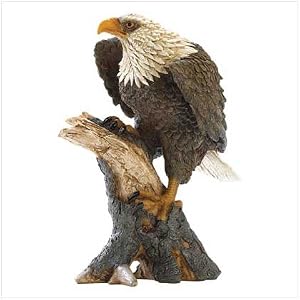 Watchful Bald Eagle Statue America Figurine Collectible