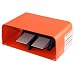 Linemaster TWIN 88SH2-05 Classic IV Twin Foot Switch, Electrical, 2-Pedal, Momentary, DPDT, Single Stage each pedal, Full Aluminum Guard, Black and Orange