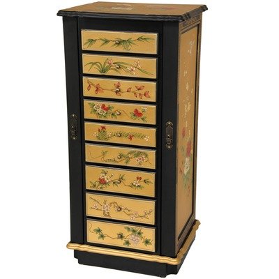 Nine Drawer Jewelry Cabinet in Gold