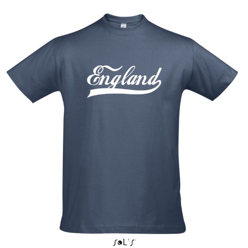 T-Shirt England Oldschool LÄNDERSHIRT EM / WM FAN Trikot S-XXL , Denim – weiß , M