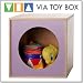 Toy Storage Box w/ Easy Access Through a Lavender Circle (15 in. cube). Connect Toget...