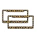 AJ WORLDWIDE A Set of 2 Made in USA Plastic License Plate Frame Safari Animal Series- Leopard Tan