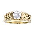 14K Yellow Gold Diamond Celtic Style Engagement Ring Semimount - 0.16 Ct. - CENTER STONE NOT INCLUDED