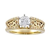 14K Yellow Gold Diamond Celtic Style Engagement Ring Semimount - 0.16 Ct. - CENTER STONE NOT INCLUDED