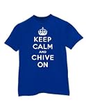 Keep Calm and Chive On Blue Large T-Shirt
