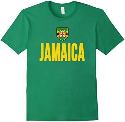Men's JAMAICA T-shirt 2016 Jamaican Flag Tee Coat of Arms XL Kelly Green