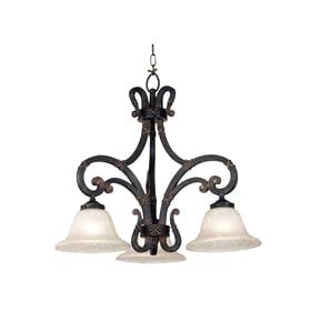 Kenroy Home 91100CM Ribbon and Reed 3-Light Chandelier, Caramel Malt by Kenroy Home