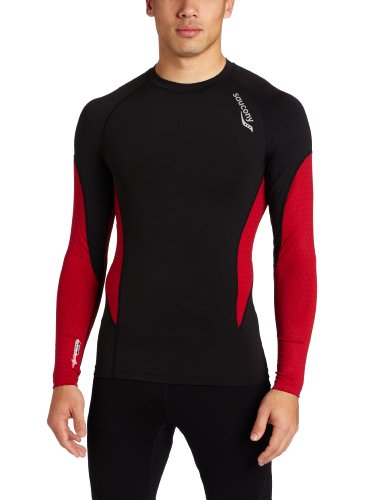 Saucony Men's Training Long Sleeve Top, Black, Small