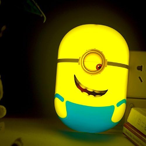 Tunmin® 3D Intelligent light-control sensor Minions Wallpaper Wall Stickers Plug-in Night Lamp for Home Decoration, Bedroom, Living Room, Children's room (one eye)