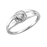 14k White Gold Anniversary Wedding Diamond Ring / Band, Size 7 (HI, SI-I, 0.21 carat)