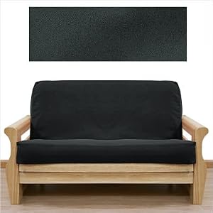 Suede Passion Black 5 Piece Full Futon Cover Set