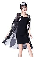 Summer Polyester Elbow Length Sleeves Skater Dress 