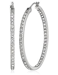 Fossil Glitz Silver Hoop Earrings