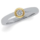 Platinum and 18K Gold Diamond Engagement Ring - 0.25 Ct.