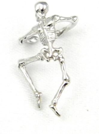 Sterling Silver Climbing Skeleton Bones Ear Cuff Pierceless Left Ear Made in USA