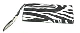 Zebra Animal Print Tri fold Wallett White Black Stripe Matching Removable Checkbook Holder and Id Credit Card Slots