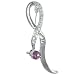 Purple Rhinestone Amethyst Diamond Simulated Ribbon Pin Brooch
