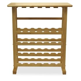 <b>Winsome Wood 24-Bottle Beechwood Wine Rack/Glass Holder</b>