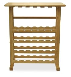 Winsome Wood 24-Bottle Beechwood Wine Rack/Glass Holder