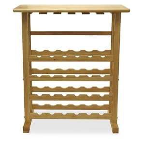 Winsome Wood 24-Bottle Beechwood Wine Rack Glass Holder by