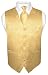 Men's Gold Color Paisley Design Dress Vest and NeckTie Set for Suit or Tuxedo