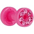 8 Gauge Pink Acrylic Gem Rimmed Screw Fit Tunnel Plug